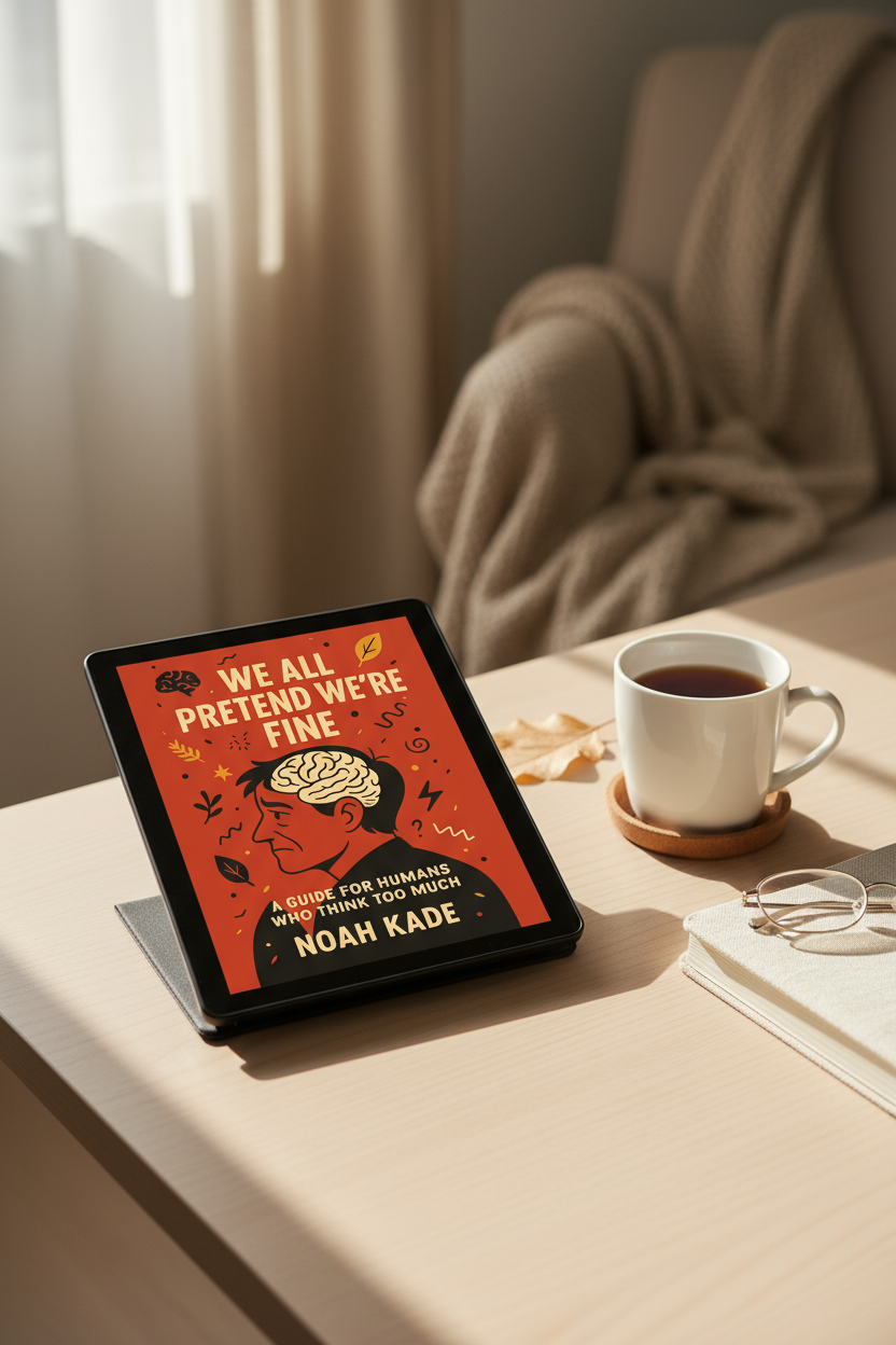 We All Pretend We're Fine eBook in contemplative setting